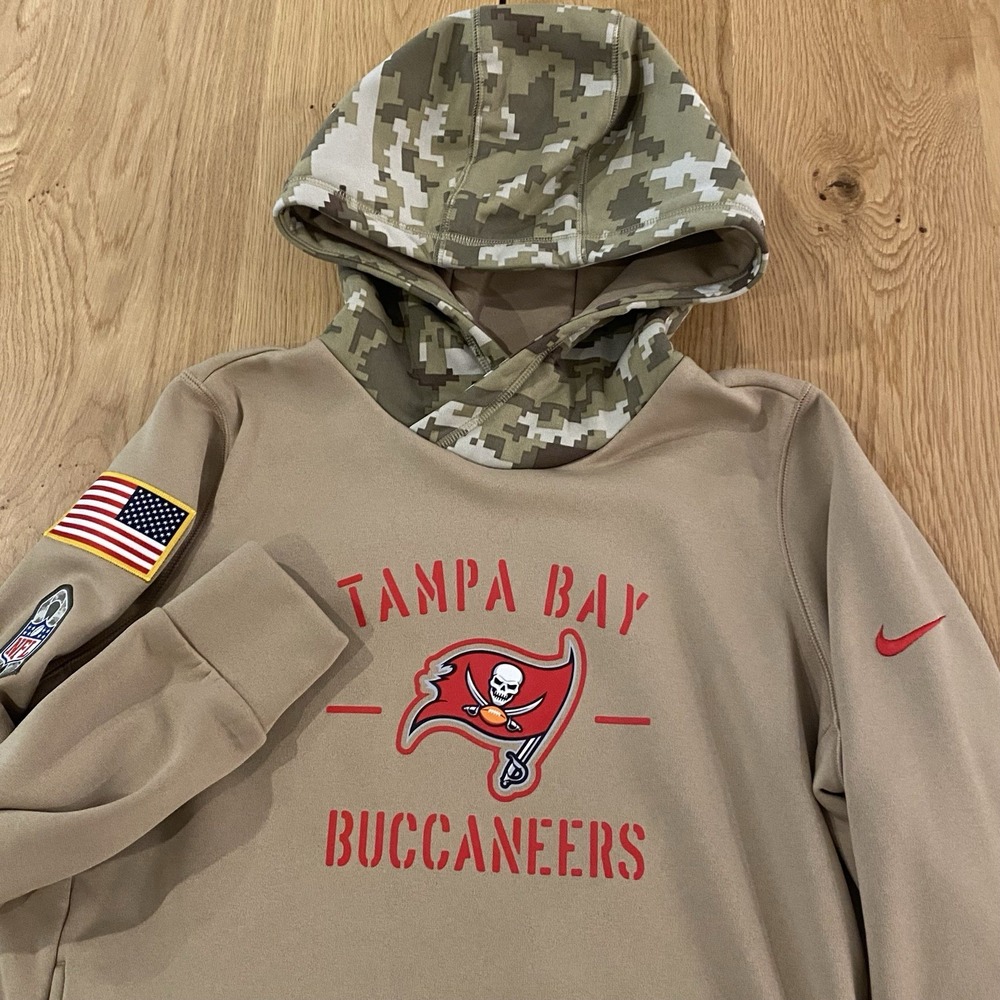 Nike Salute To Service NFL Tampa Bay Buccaneers hoodie youth Sz L Football Camo